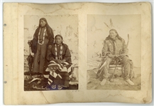 Nineteenth Century Albumen Photograph of Sitting Bull Measuring 3.75'' x 5.25'' -- Along With Photographs of Indian Policeman Fast Horse, Chief Flying Horse, and The Misses Few Tails